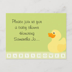 Postal De Invitación Baby Shower Duck
