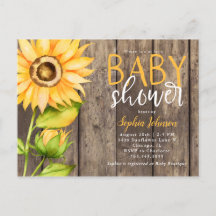 Baby Shower floral de girasol amarillo rubio