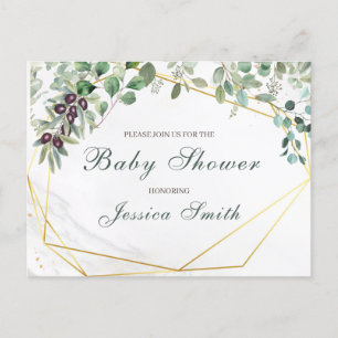 Postal de invitación Baby Shower para Eucalyptus