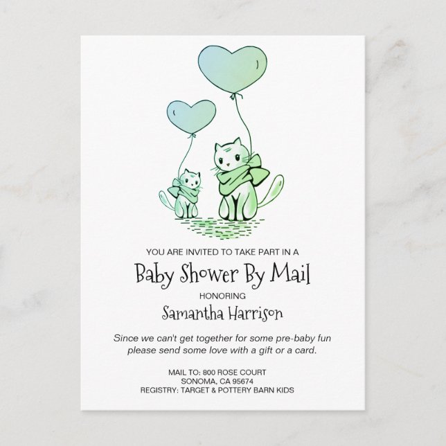 Postal De Invitación Baby Shower por correo (Anverso)