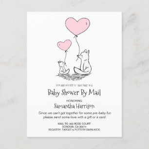 Postal De Invitación Baby Shower Por Correo Mamá Y Baby Woodland Fox