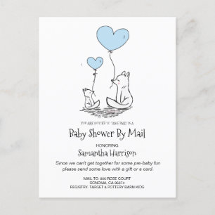Postal De Invitación Baby Shower Por Correo Mamá Y Baby Woodland Fox Bo