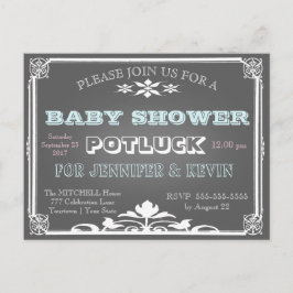 Postal De Invitación Baby Shower | POTLUCK | Pizarra