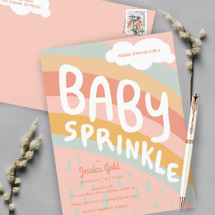 Postal De Invitación BABY SPRINKLE Cute nubes Personalizado de lluvia a