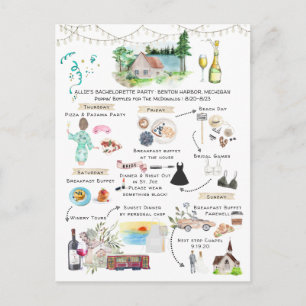 Postal De Invitación Bachelorette Weekend Itinerary   Lago Michigan