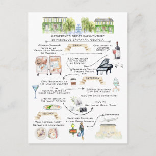 Postal De Invitación Bachelorette Weekend Itinerary   Savannah, Georgia