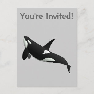 Postal De Invitación Ballena asesina, Orcinus Orca