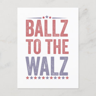 Postal De Invitación Ballz a las elecciones Walz Harris Walz 2024