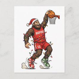 Postal De Invitación Baloncesto de Bigfoot Sasquatch Navidad 2026 Holid