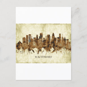 Postal De Invitación Baltimore Maryland Cityscape