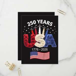 Postal De Invitación Bandera Americana 250 Aniversario de EE. UU. 250 A