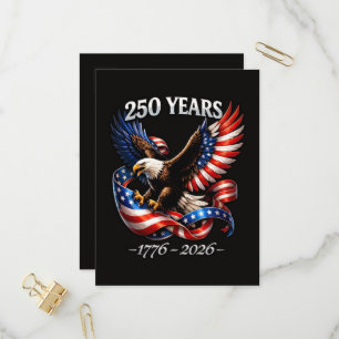 Postal De Invitación Bandera Americana del Águila del Aniversario de 25