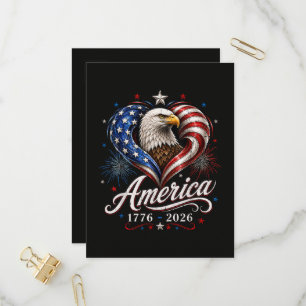Postal De Invitación Bandera de América Águila 250 Aniversario 250 Años
