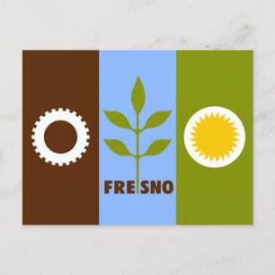 Postal De Invitación Bandera de la ciudad de Fresno, California Invitat