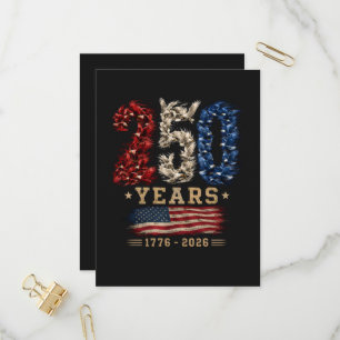 Postal De Invitación Bandera Patriótica del Águila Americana 250 Años