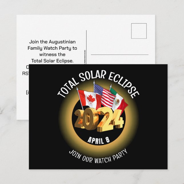 Postal De Invitación Banderas TOTALES DE ECLIPSE SOLAR DE personalizado (Anverso / Reverso)