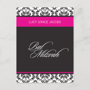 Postal De Invitación BAR MITZVAH :: chica 4