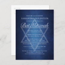 Bar Mitzvah Formal de Tipografía Azul Blanco Moder