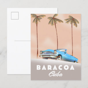 Postal De Invitación Baracoa Cuba Antiguo auto