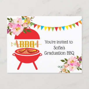 Postal De Invitación barbacoa de graduación bbq, barbacoa, parrilla bbq