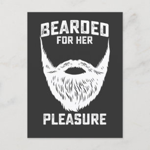 Postal De Invitación Barbudo Para Su Placer Hombre Divertido Con Barba