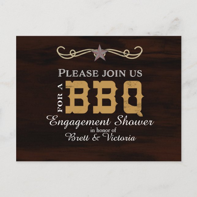 Postal De Invitación BBQ Participación de países occidentales Elegante  (Anverso)