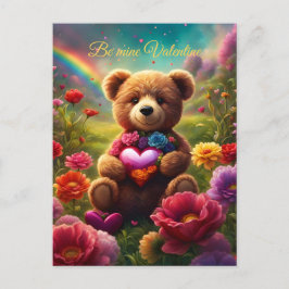 Postal De Invitación Be mine Valentine Teddy 1