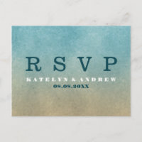 Beach Ombre Wedding Minimal RSVP