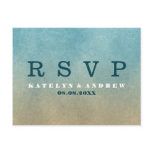 Beach Ombre Wedding Minimal RSVP