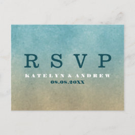Postal De Invitación Beach Ombre Wedding Minimal RSVP
