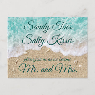 Postal De Invitación Beach Waves Sandy Toes Salty Kiss Postcard RSVP