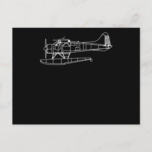 Postal De Invitación Beaver On Floats Sea Plano Pilot Front & Back (Anverso)