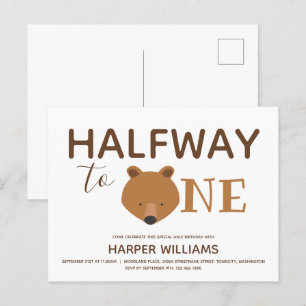 Postal De Invitación Bebé de seis meses medio cumpleaños