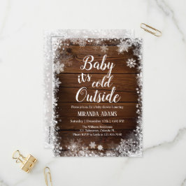 Postal De Invitación Bebé, hace frío afuera de Winter Baby Shower