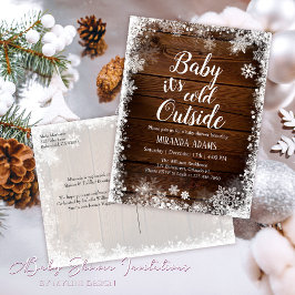 Postal De Invitación Bebé, hace frío afuera de Winter Baby Shower