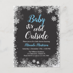 Postal De Invitación Bebé, hace frío fuera del Baby Shower invernal