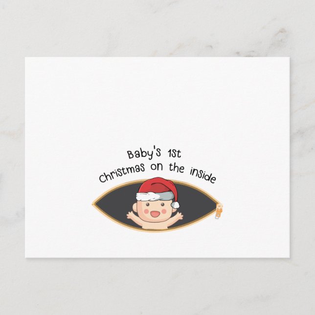 Postal De Invitación bebes primera navidad maternidad santa bebé ducha (Anverso)