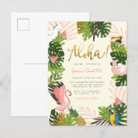 Beige | Aloha Fiesta de Cumpleaños Tropical Dorado