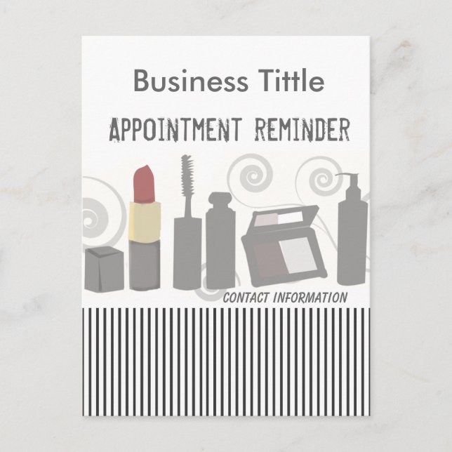 Postal De Invitación Belleza de Moda de Fiesta Elegante Maquillaje y Fa (Anverso)