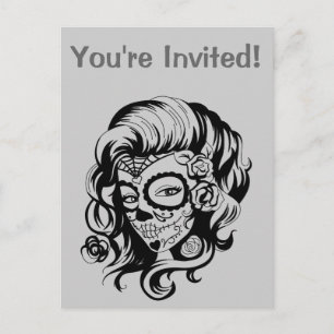 Postal De Invitación Belleza del Día de Muertos