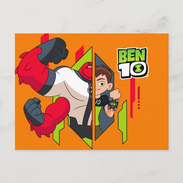 Postal De Invitación Ben 10 Transformación del ADN de los Cuatro Brazos (Anverso)