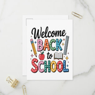 Postal De Invitación Bienvenido de nuevo a la escuela