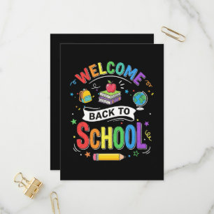 Postal De Invitación Bienvenidos de vuelta al colegio niños maestro pri