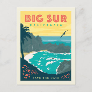 Postal De Invitación Big Sur California   Reserva la fecha