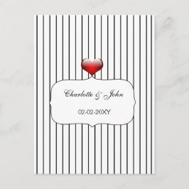 Postal De Invitación Black and White Stripes Moderno Boda