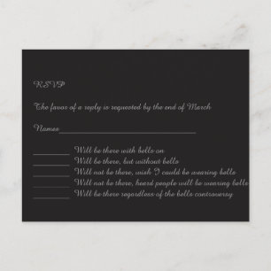 Postal De Invitación Black RSVP divertido