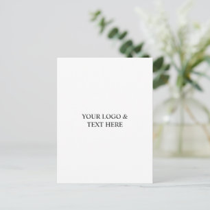 Postal De Invitación Blanco Personalizado – Su Logo y Texto Aquí