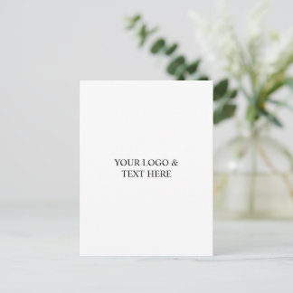 Postal De Invitación Blanco Personalizado – Su Logo y Texto Aquí