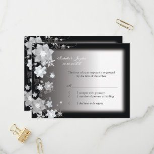 Postal De Invitación Bling Bling Diciembre Boda RSVP