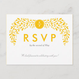 Postal De Invitación Blissful Laurel RSVP Postcard EDITABLE COLOR